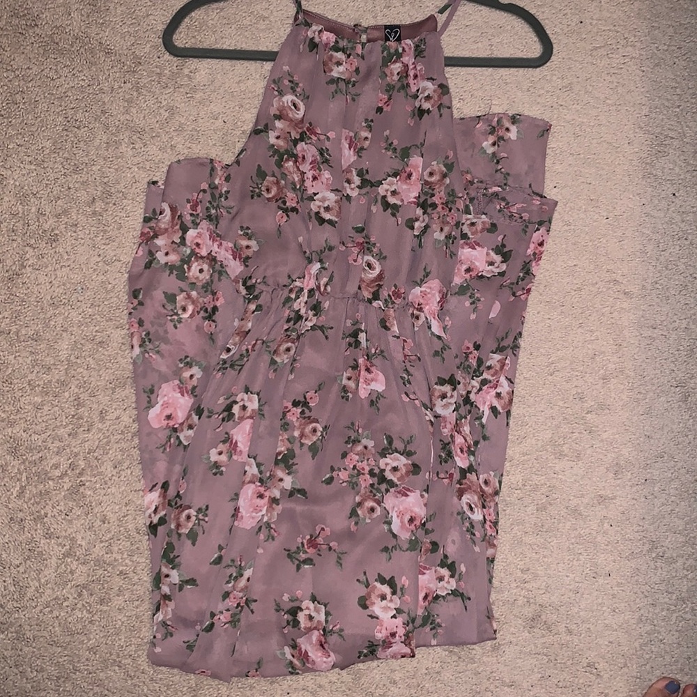 Floral halter top maxi dress